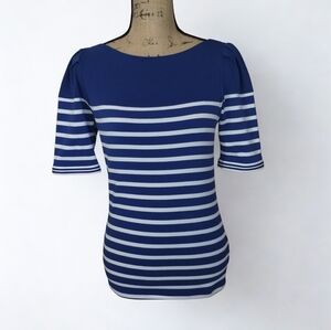 Ralph Lauren Blue And White Stripe Top Women's Size M